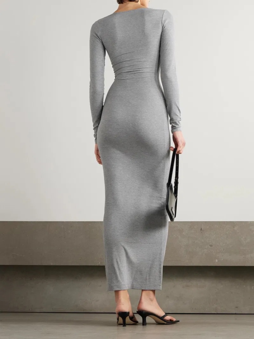 SKIMS BNWT SOFT LOUNGE RIBBED LONG SLEEVE DRESS - Picture 4 of 5